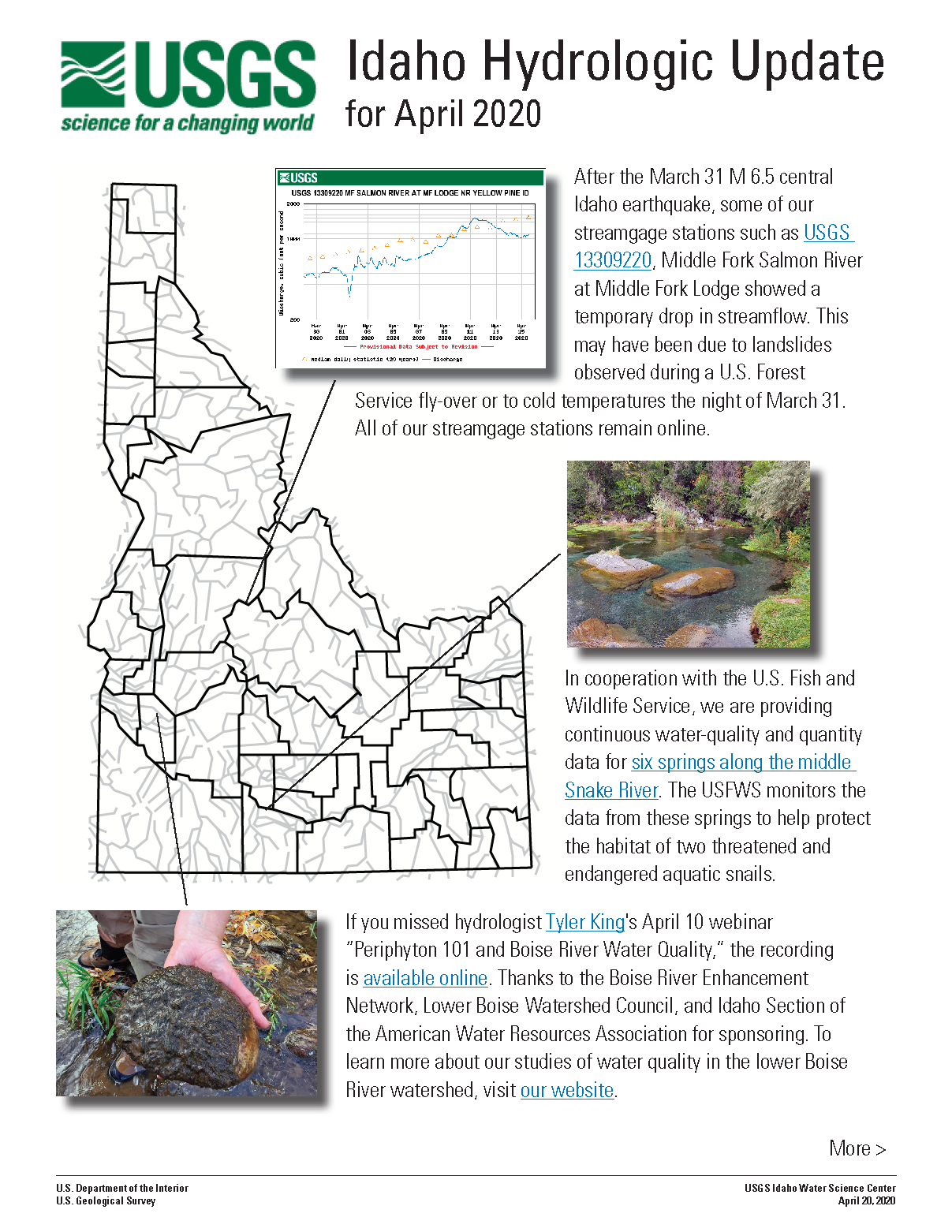 Idaho Hydrologic Update, April 2020