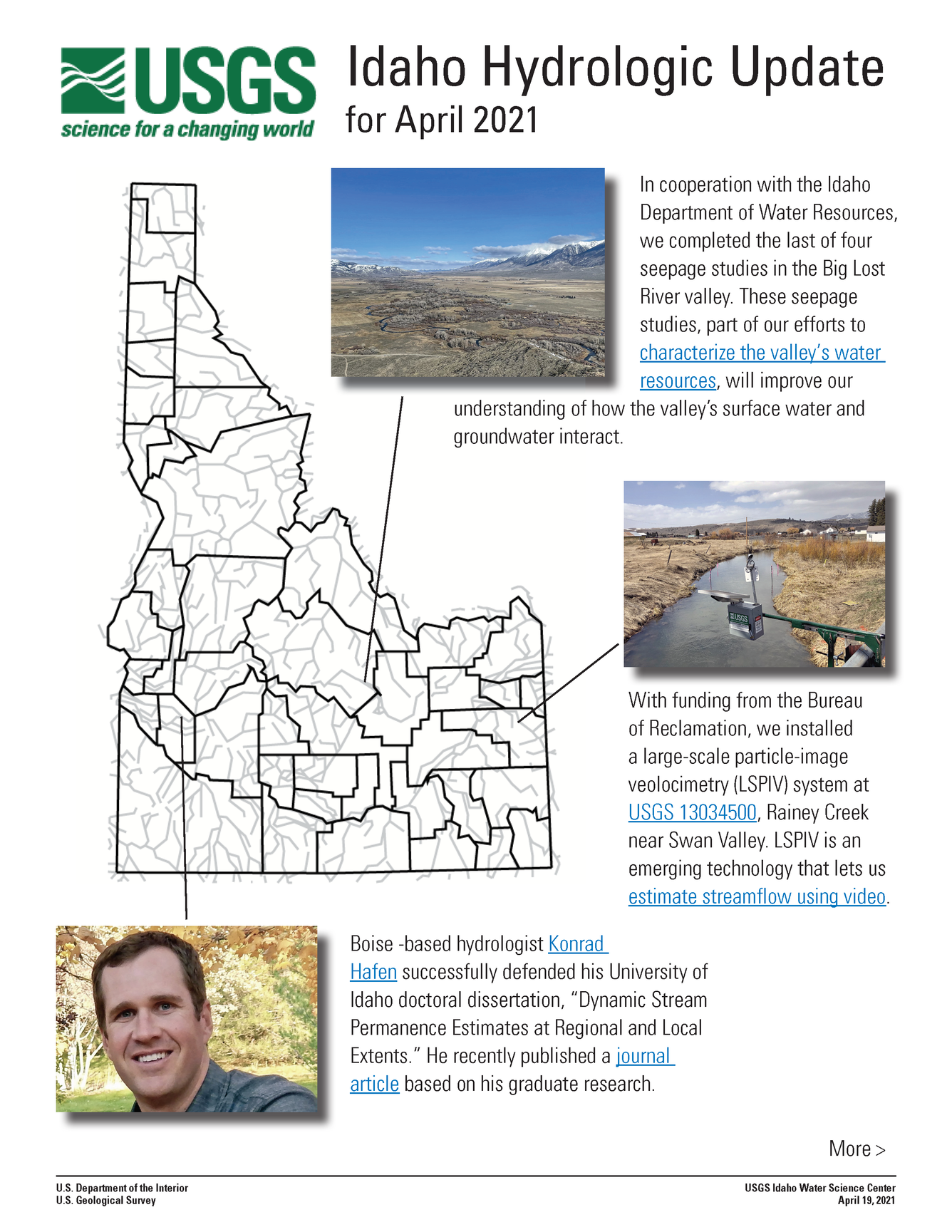 Idaho Hydrologic Update, April 2021