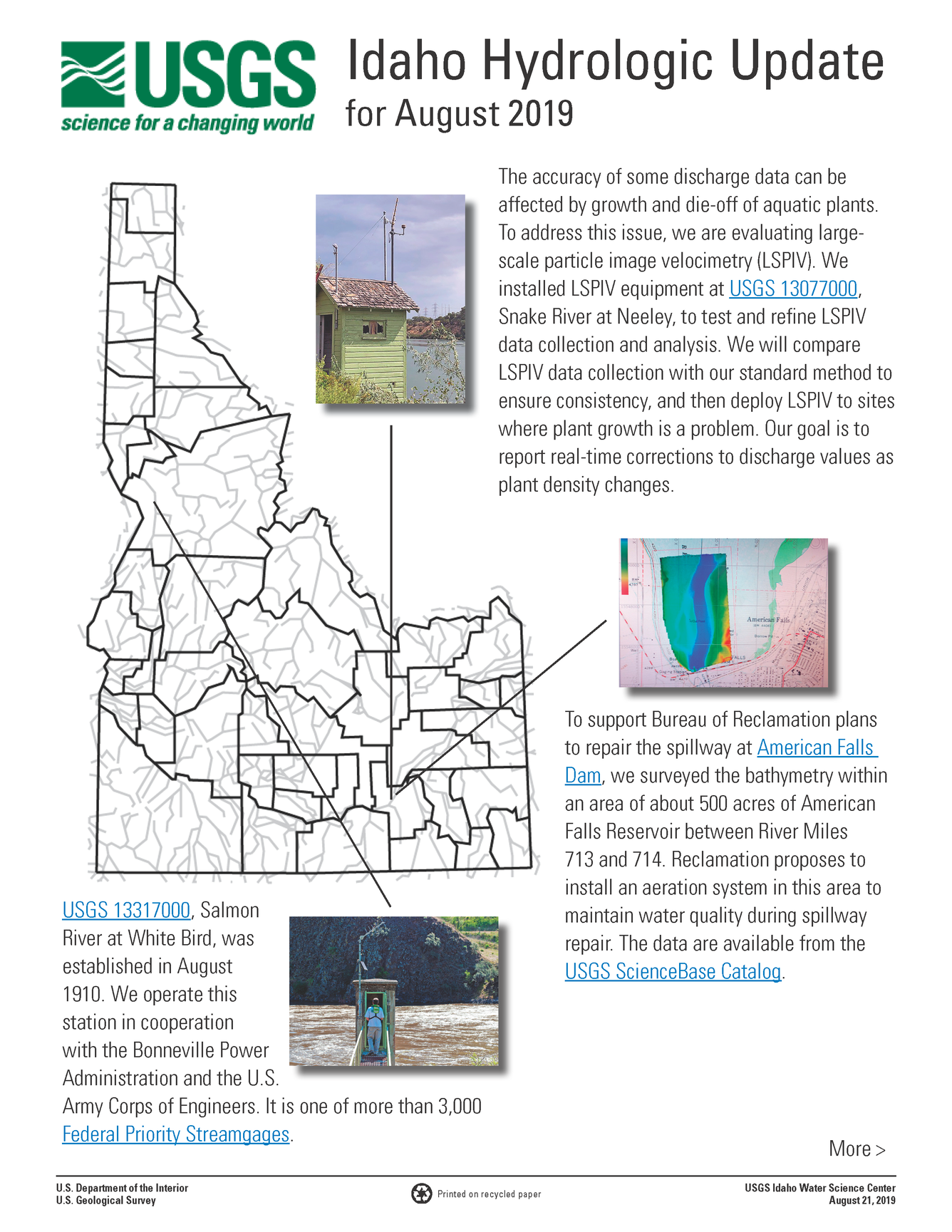 Idaho Hydrologic Update, August 2019