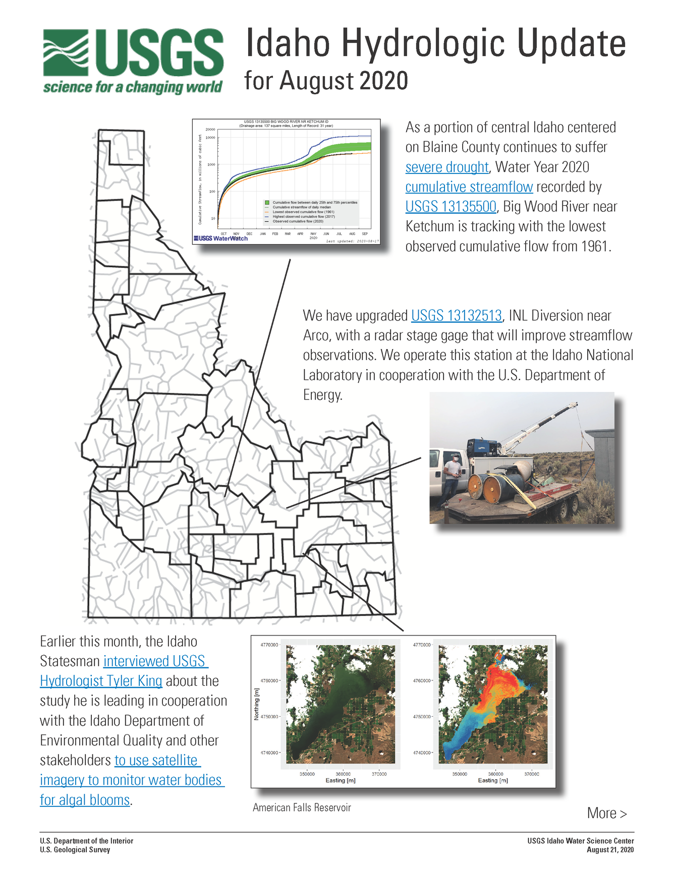 Idaho Hydrologic Update, August 2020