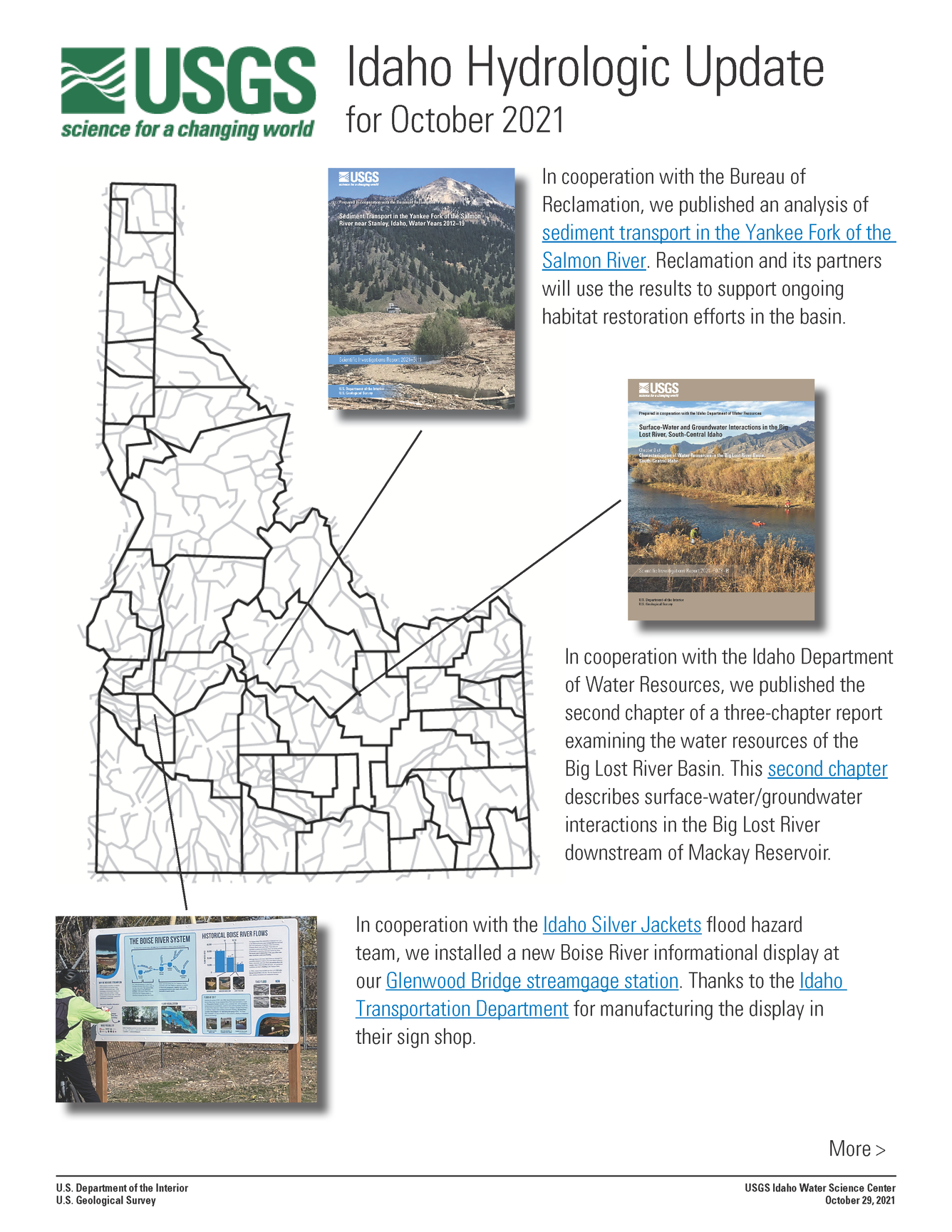 Idaho Hydrologic Update, October 2021