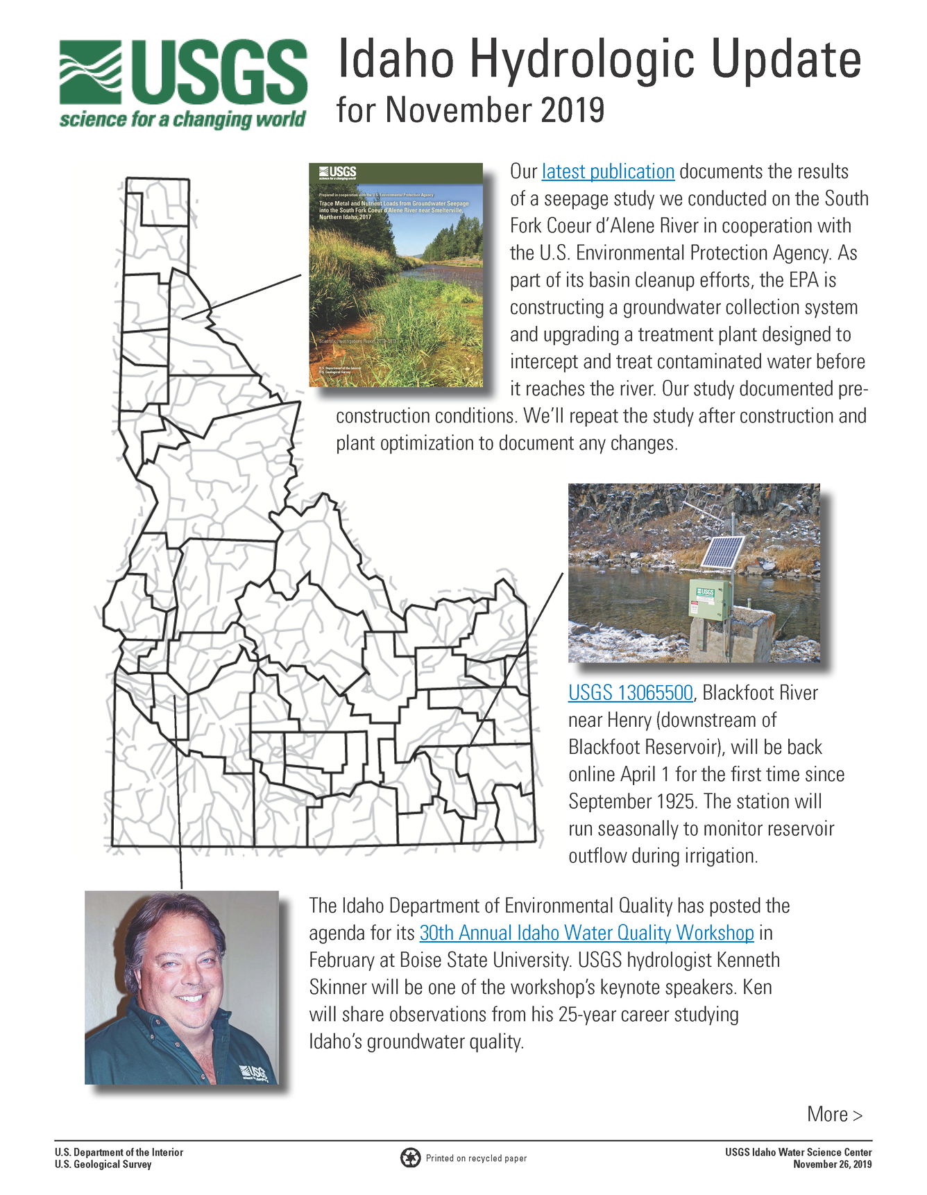 Idaho Hydrologic Update, November 2019