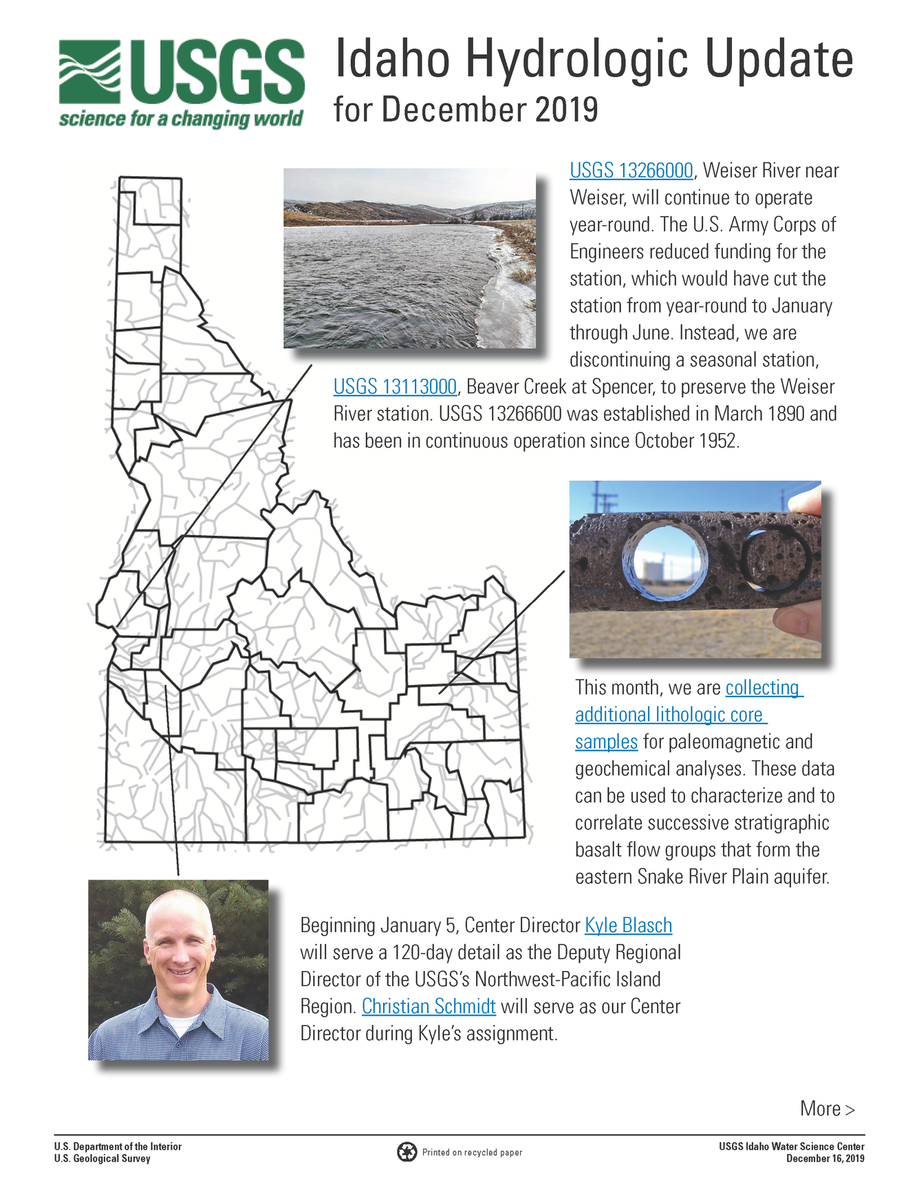 Idaho Hydrologic Update, December 2019