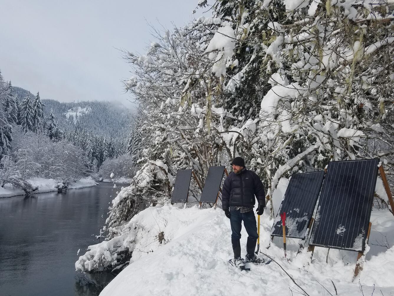 Clearing snow from solar panels