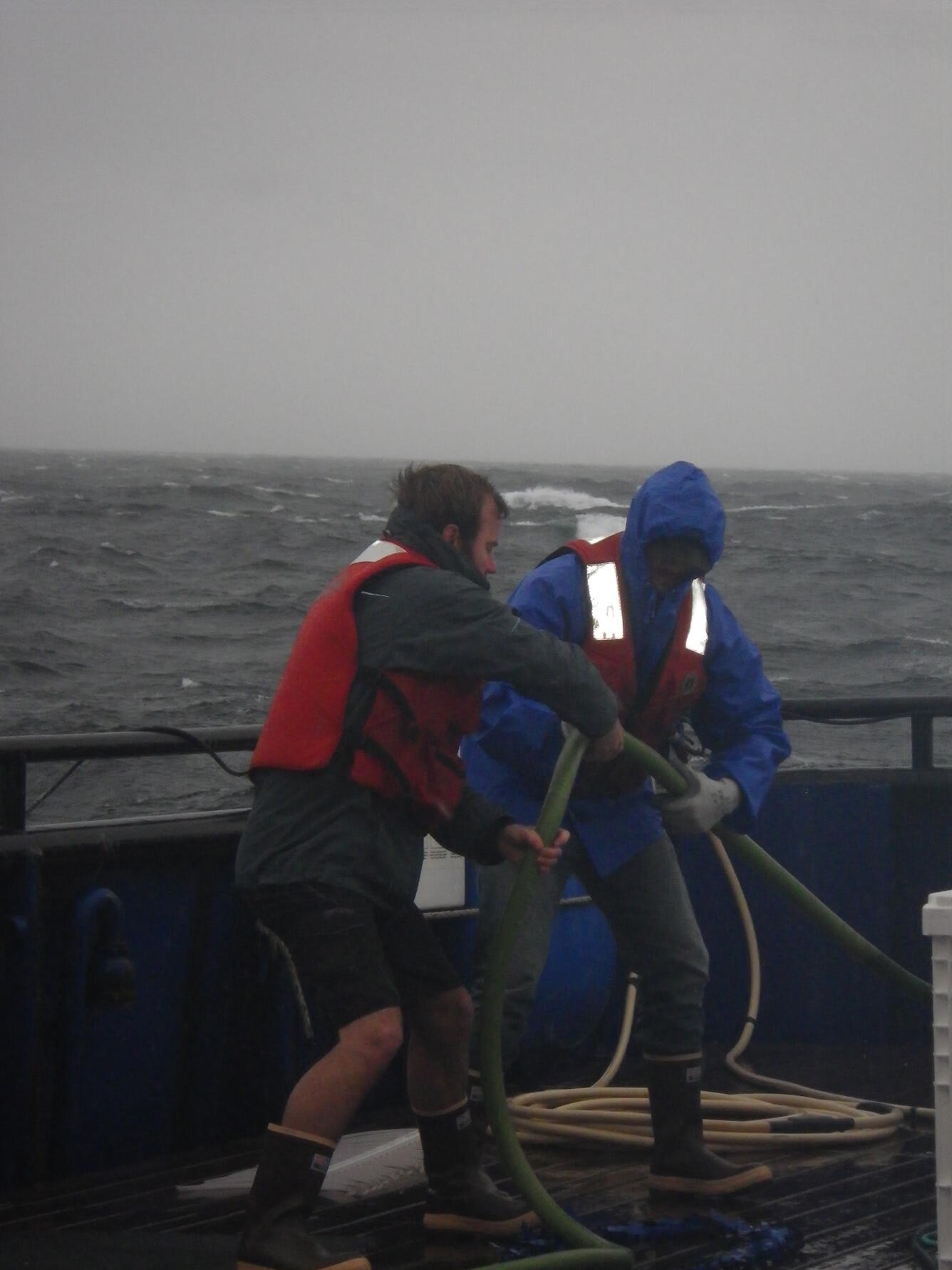 Streamer recovery aboard R/V Medeia