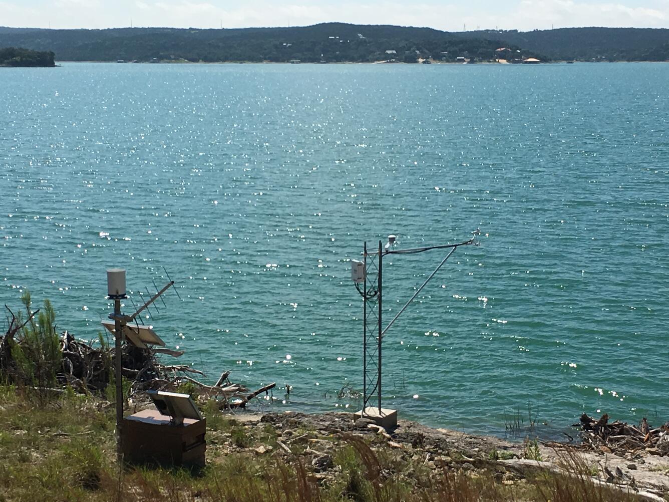 Evapotranspiration station at Medina Lake, Texas
