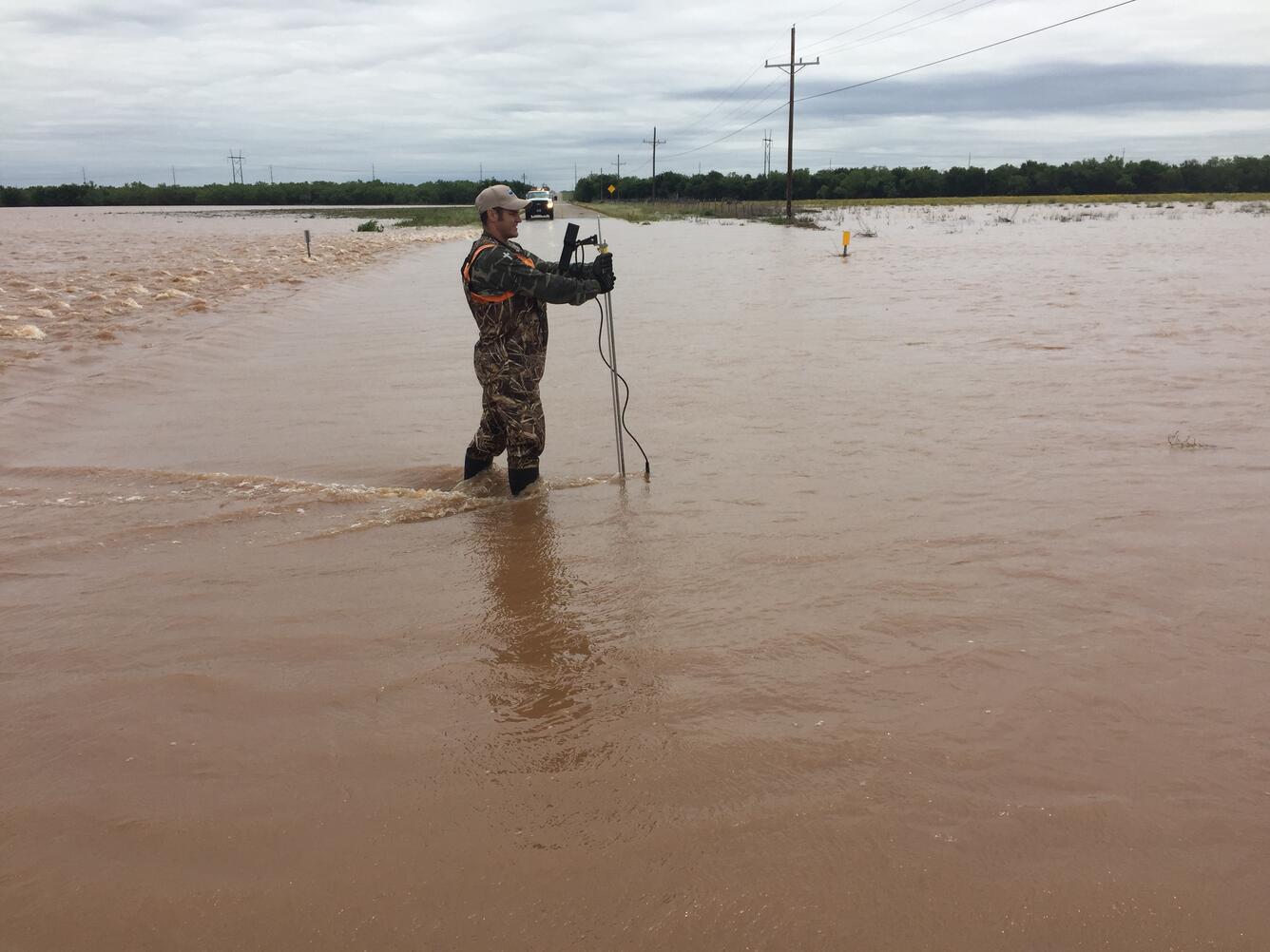Measuring floodwater