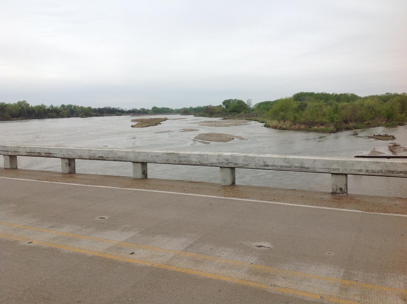Picture taken from bridge of Platte River flooding in 2012