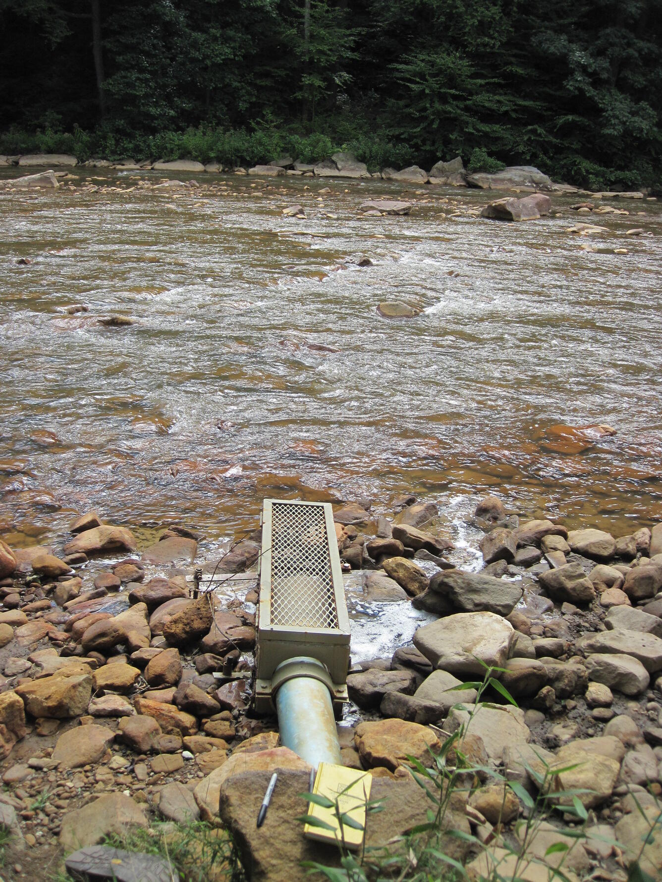 Waste water disposal pipe from a municipal wastewater treatment plant in Pennsylvania