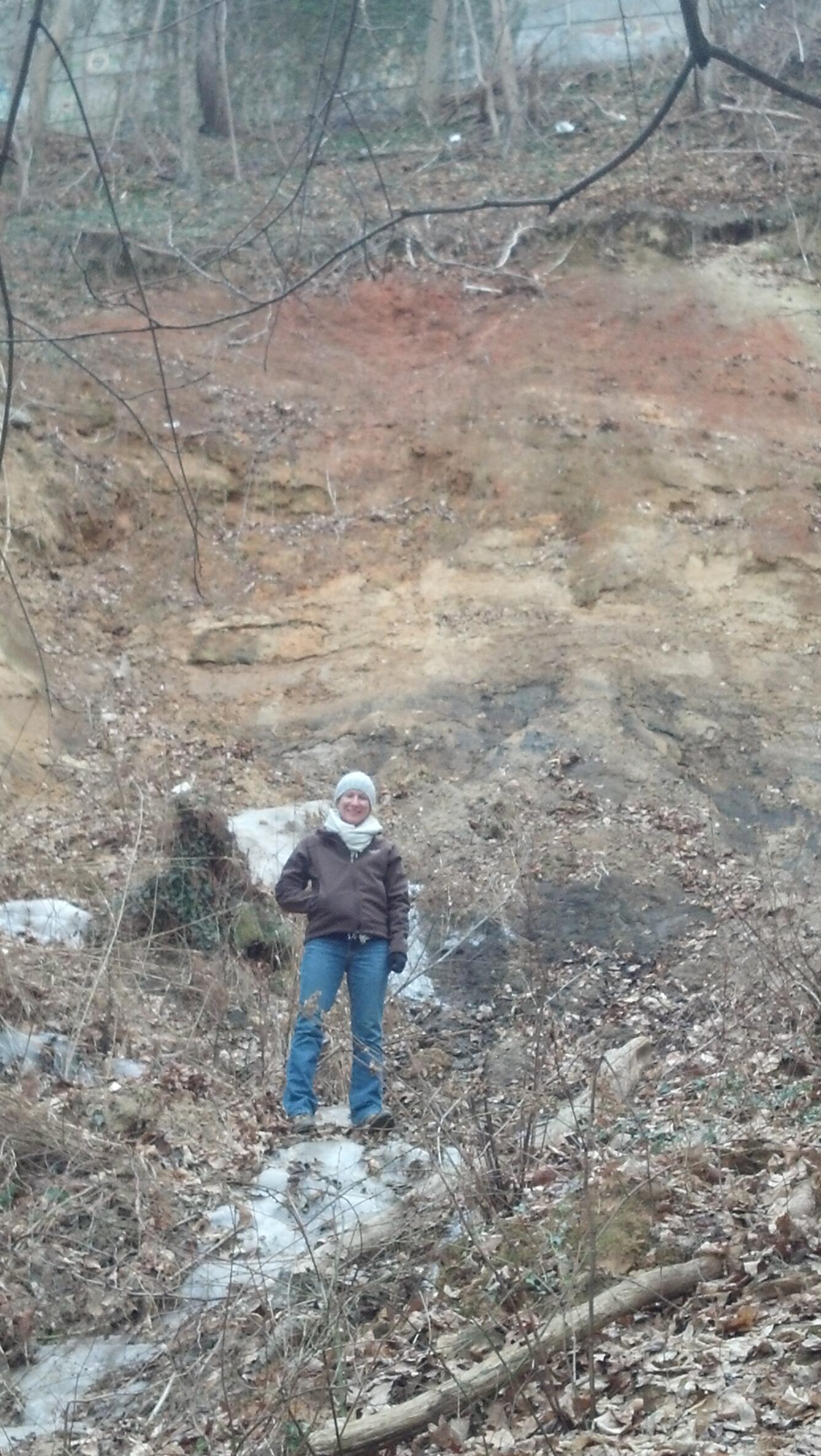 P. Reilly at OB Bridge landslide in Atlantic Highlands