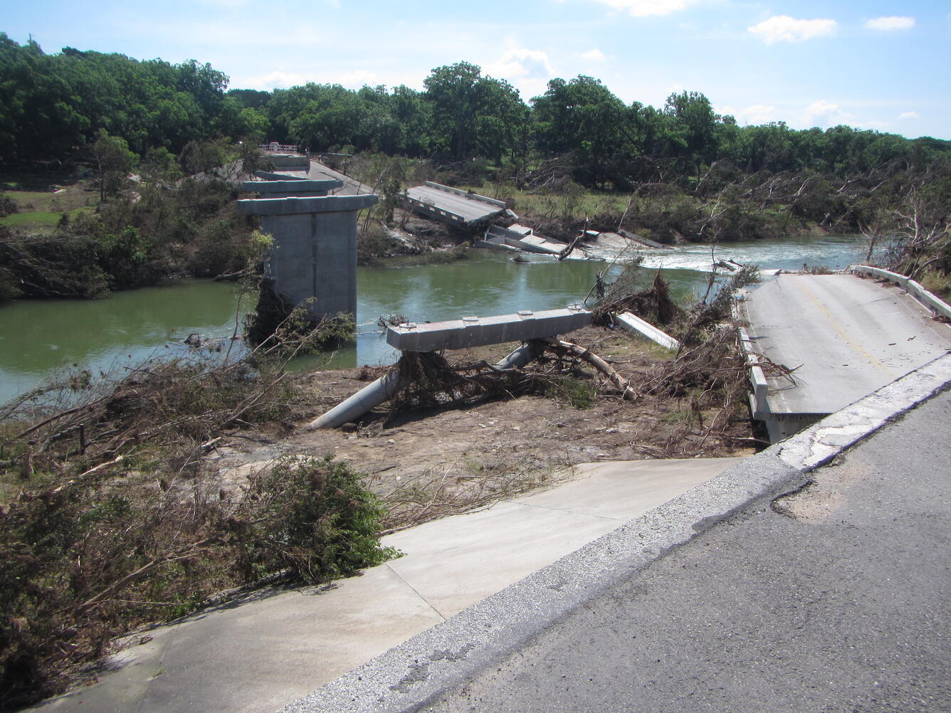 Flood damage Blanco River at Fischer Store Road