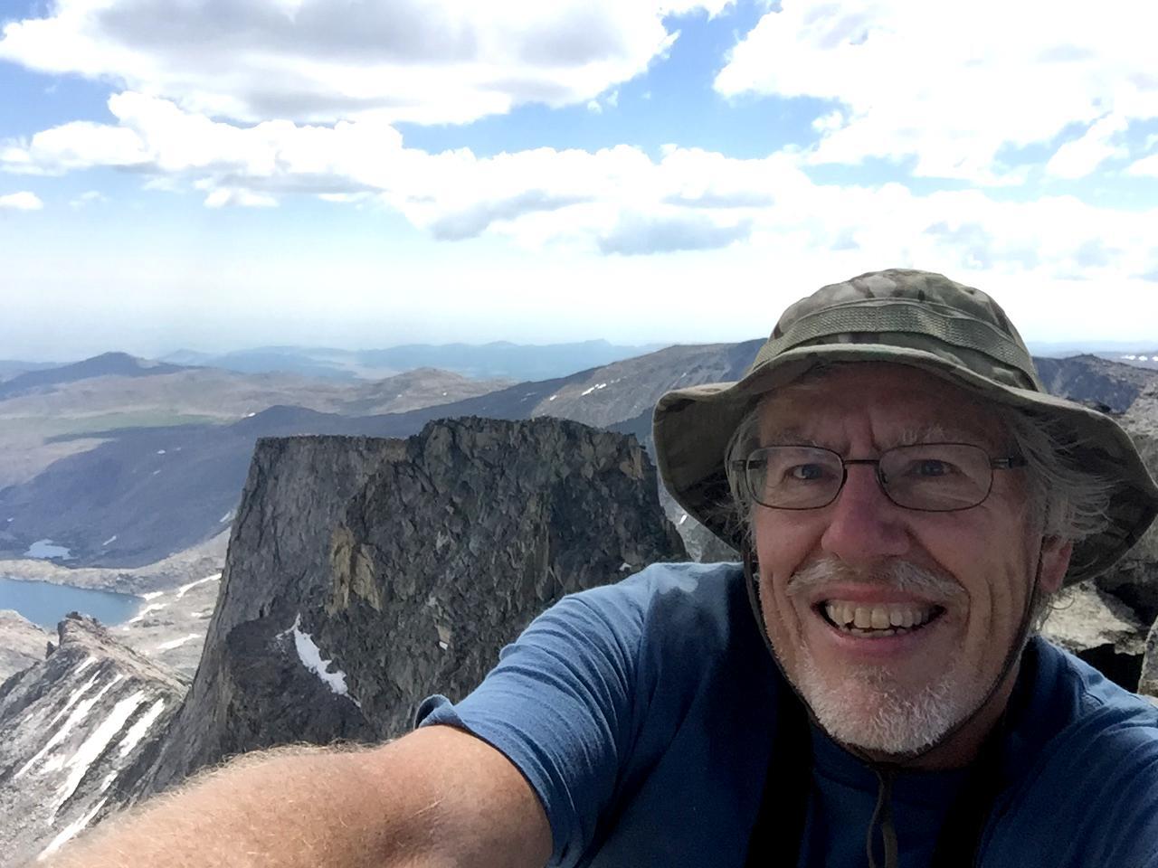 Photo of Stephen Shivers atop Cloud Peak, WY
