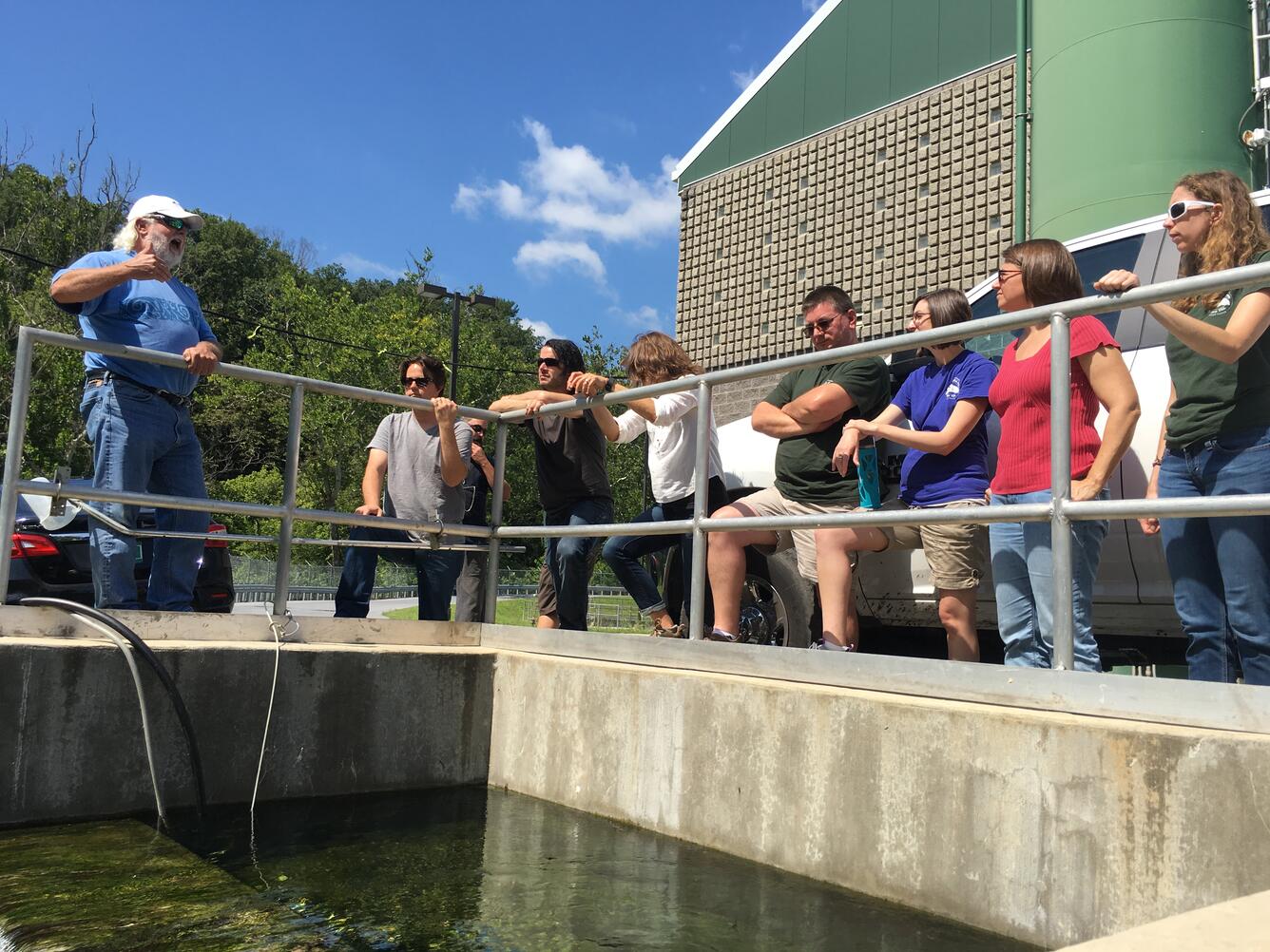 Field Trip discussions near effluent outfall in Shenandoah