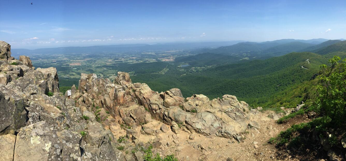 An image taken at the top of Stony Man looking down into the Shenandoah Valley, VA