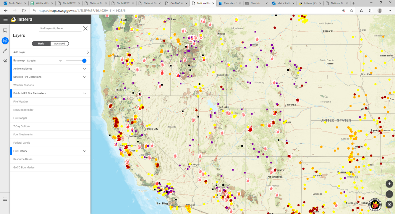 Intterra National Fire Situation map August 2020
