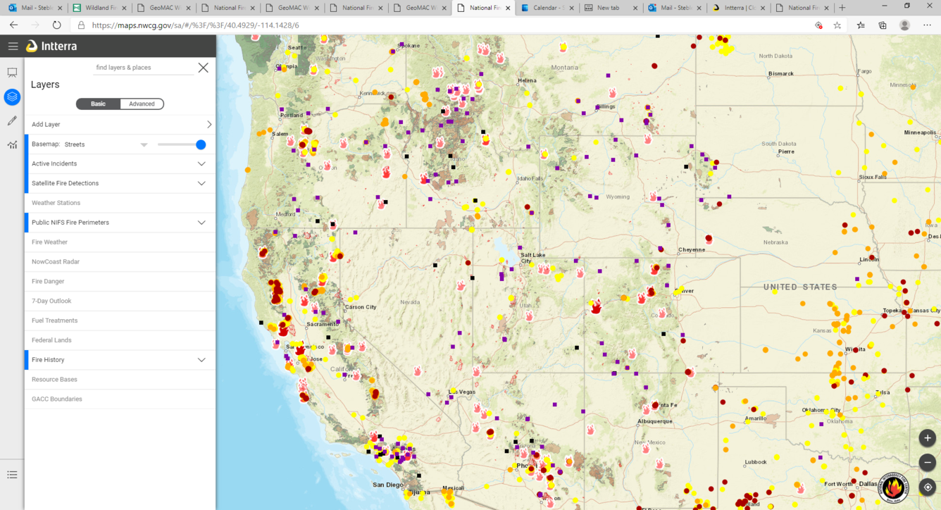  Intterra National Fire Situation map August 2020