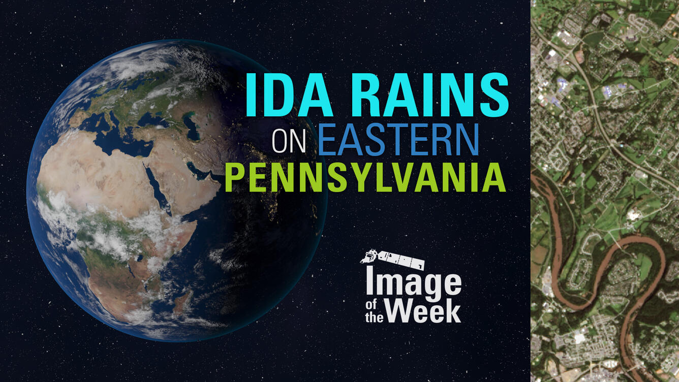 Thumbnail for USGS EROS Image of the Week - Ida Rains on Eastern Pennsylvania 