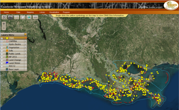 The CRMS design includes a suite of sites that encompass a range of ecological conditions across the coast