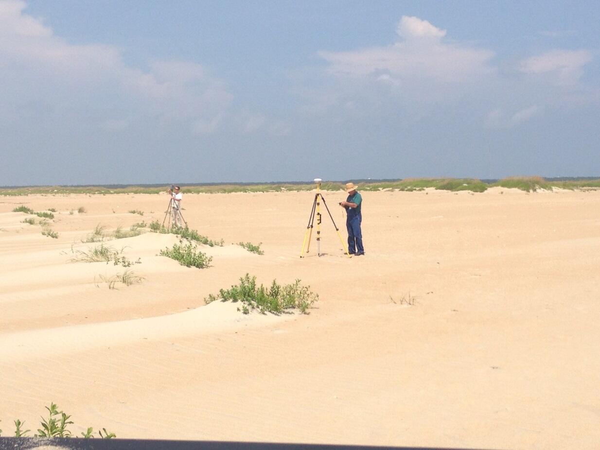 Researchers collecting data on the North Carolina barrier islands