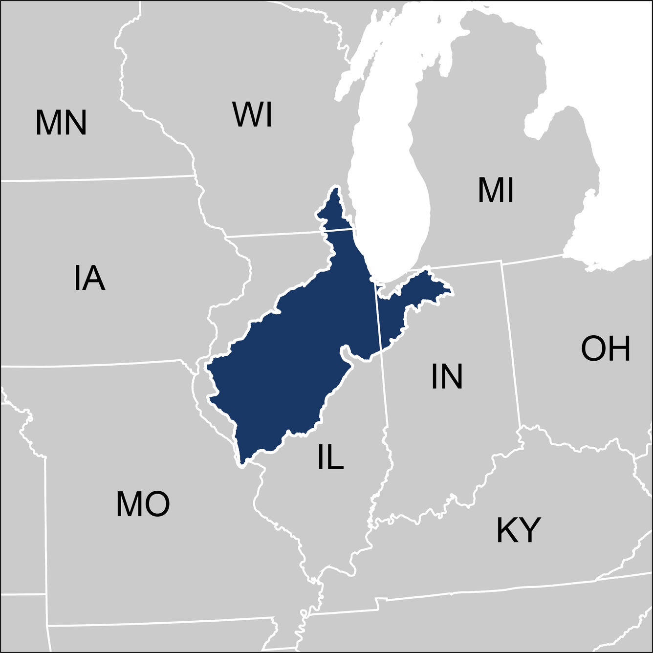 Map of the Illinois River Basin