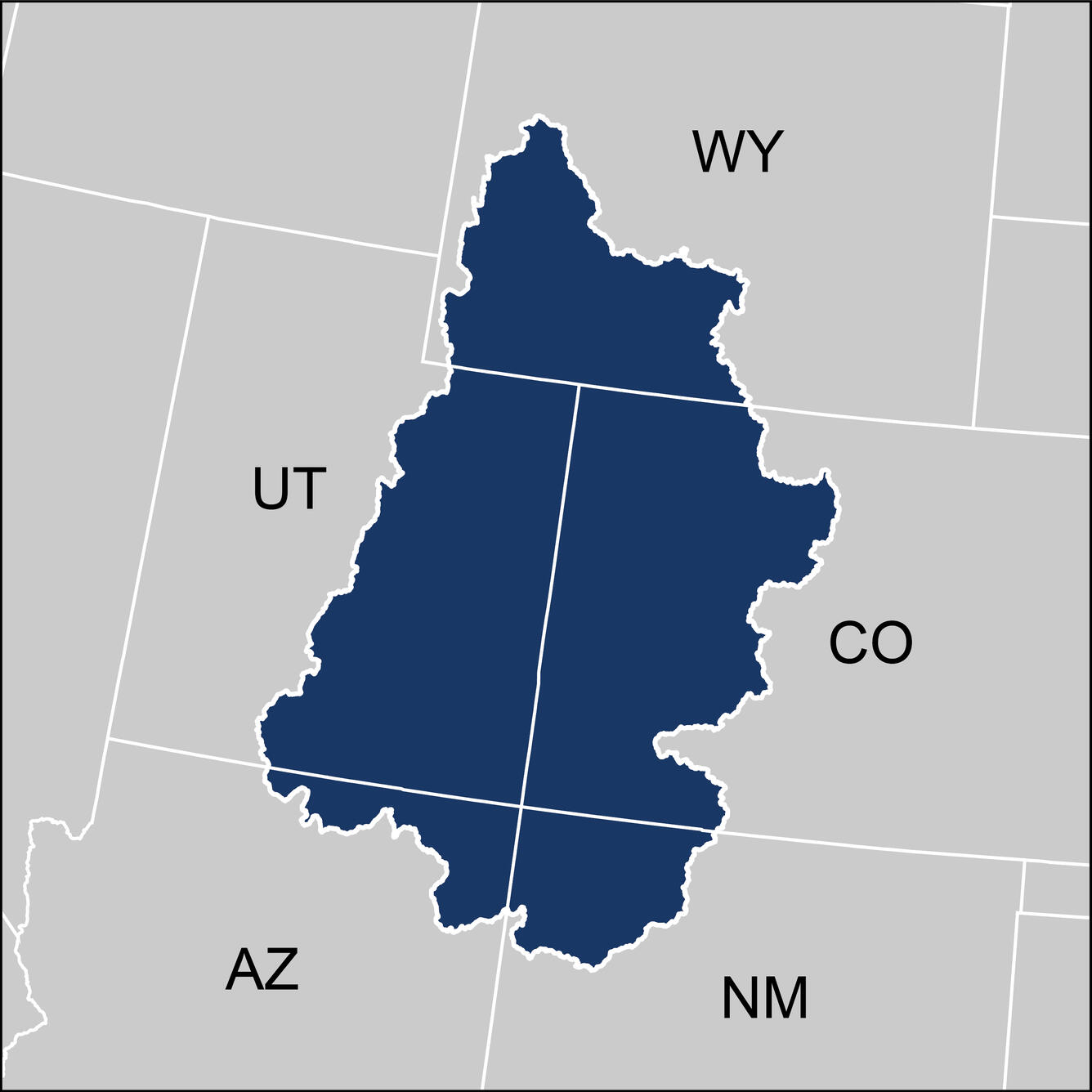 Map of the Upper Colorado River Basin