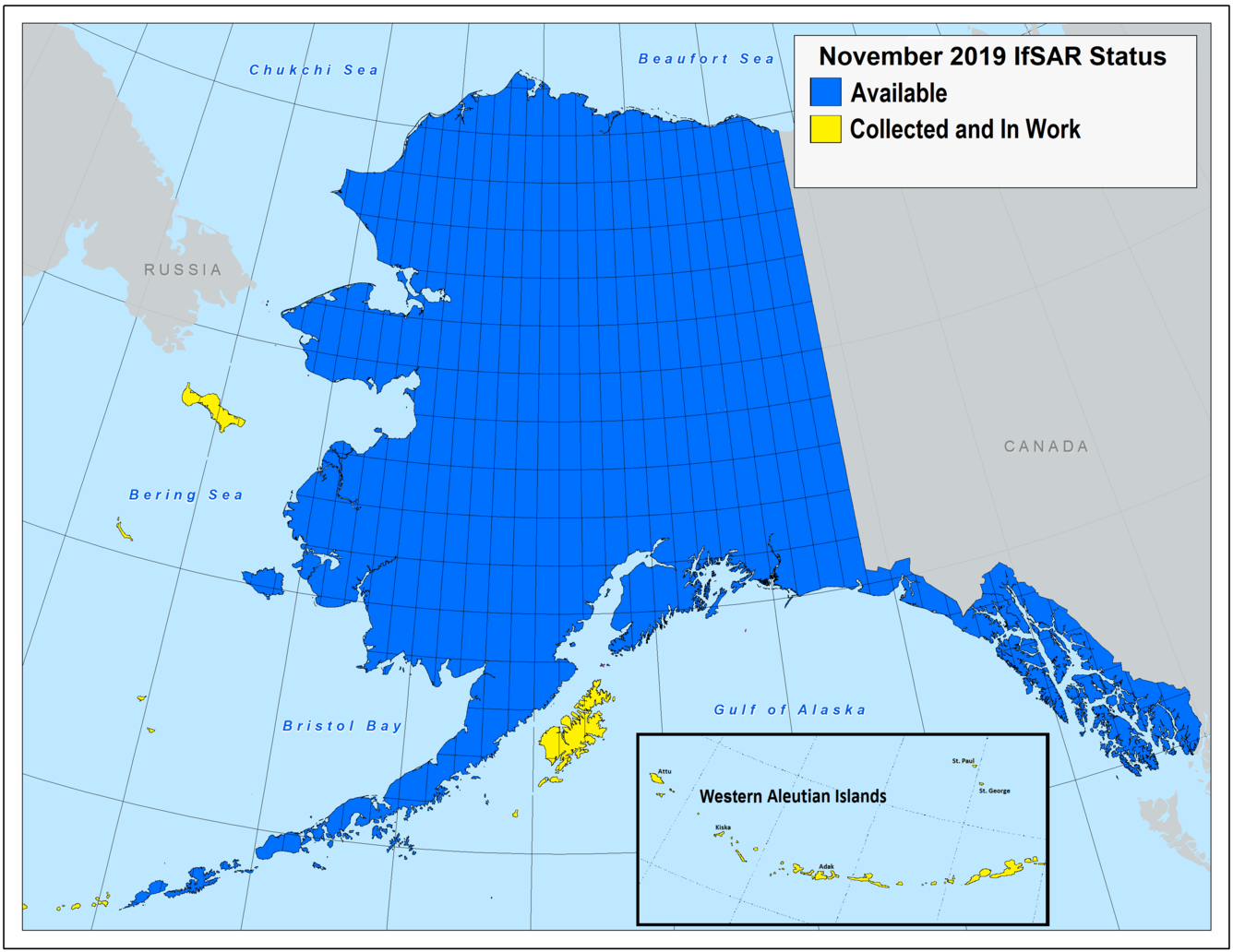 Alaska IfSAR Status Map November 13, 2019