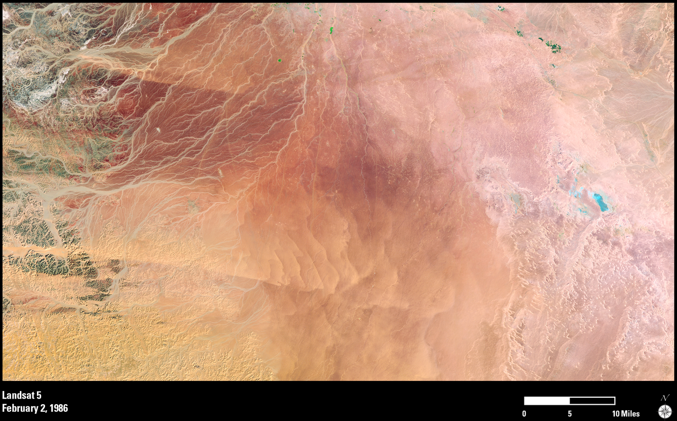 Image shows a satellite view of Saudi Arabia