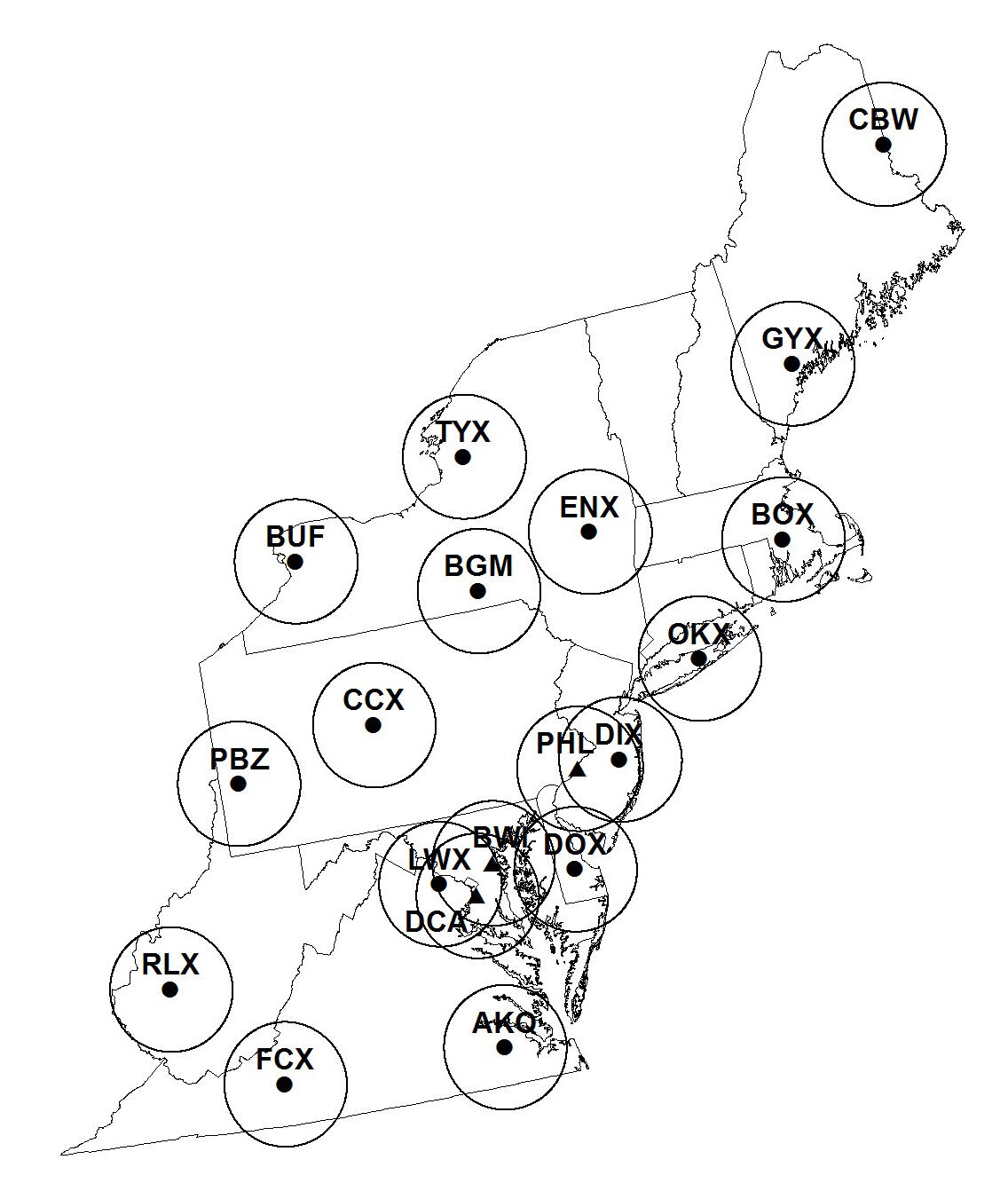 Fall data collected within 80 km of these radars were analyzed
