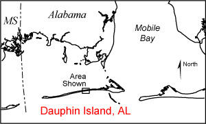 Dauphin Island, Alabama, location map