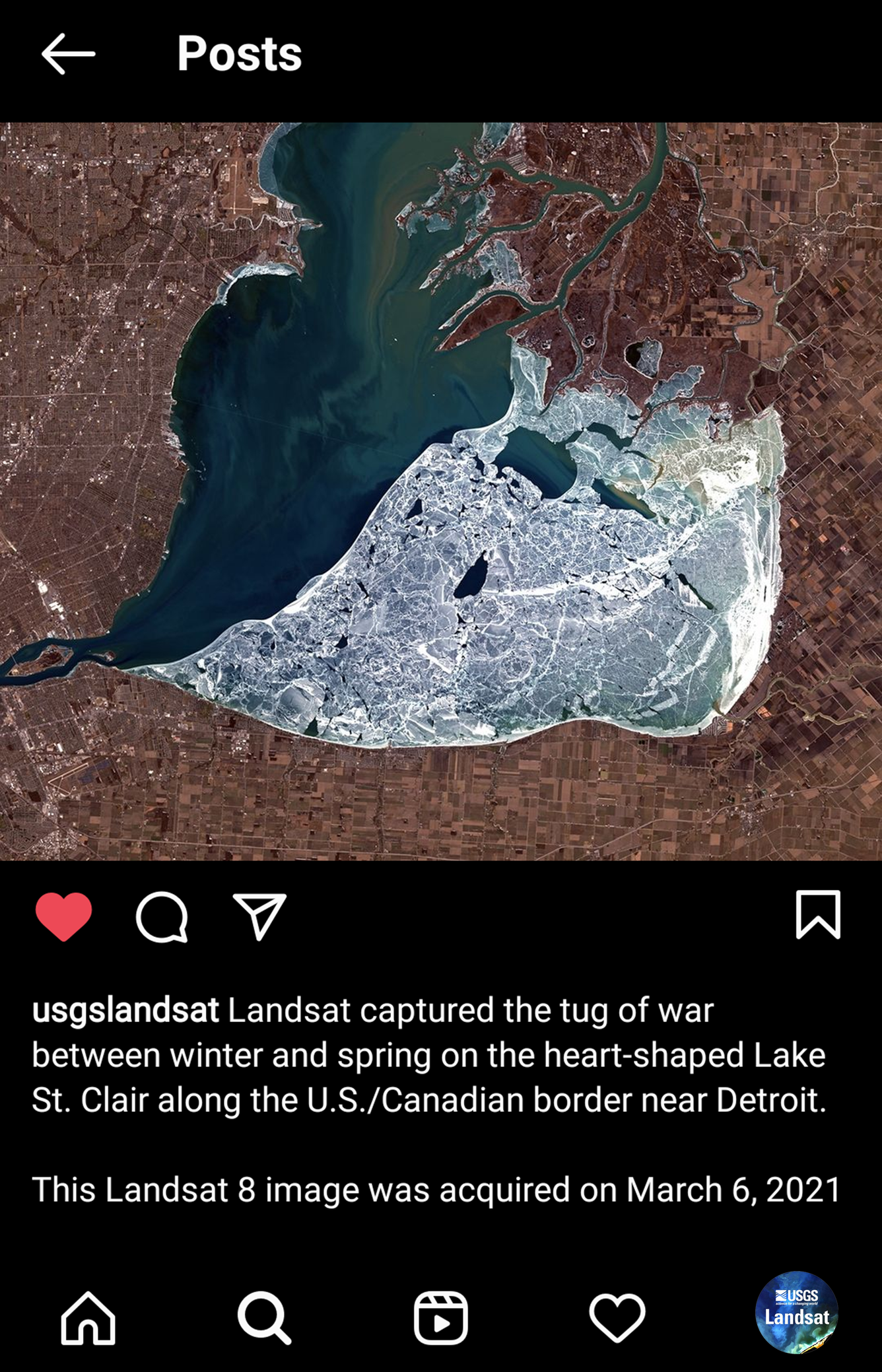 Instagram image of Lake St. Claire post