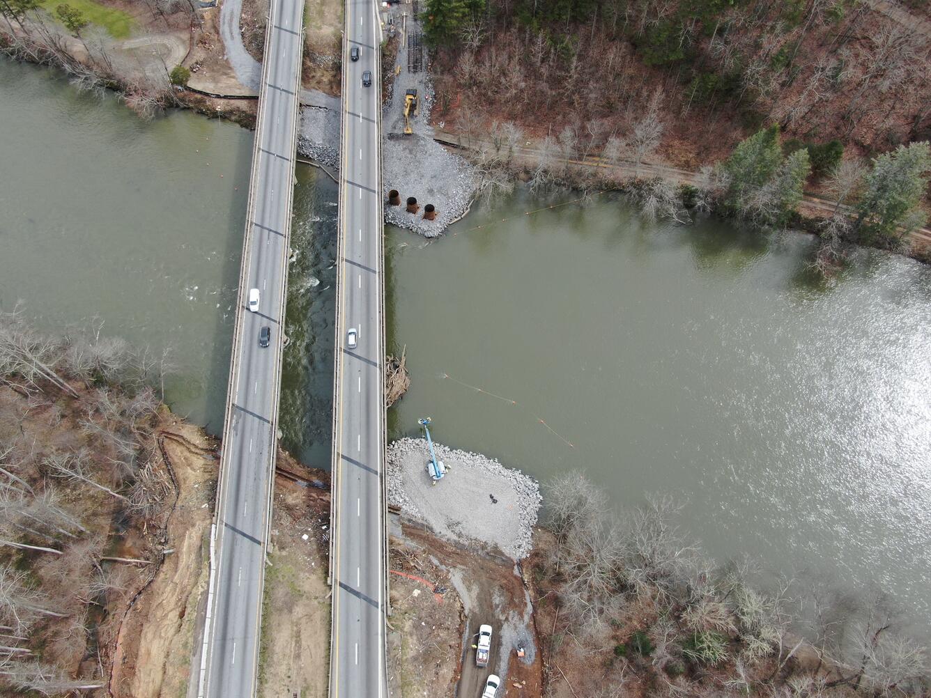 Interstate 26 bridge over French Broad River near Bent Creek, NC