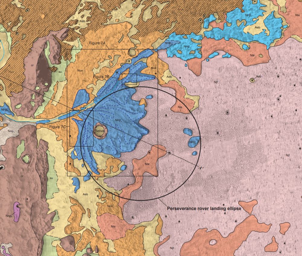 Landing Site Map of Jezero Crater