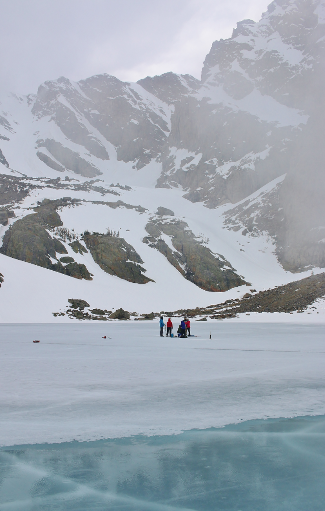 scientists collected sediment core from frozen lake