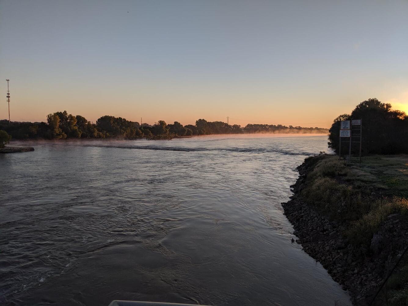Sunrise over the Kansas River at Topeka