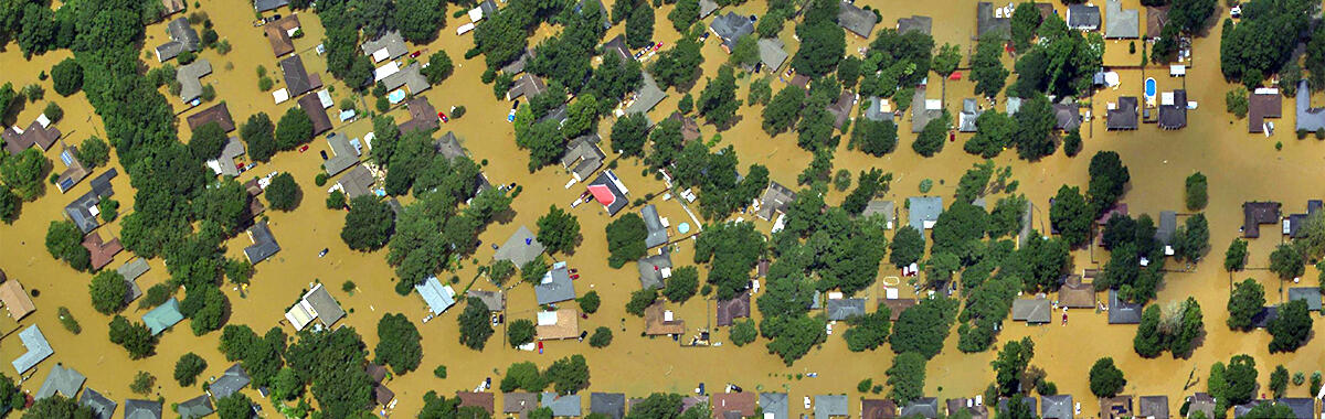 Image shows aerial imagery of flooding in Louisiana, courtesy of the National Geodetic Survey