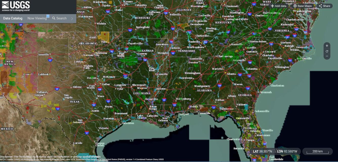 USGS Map Overview of Lower Mississippi-Gulf