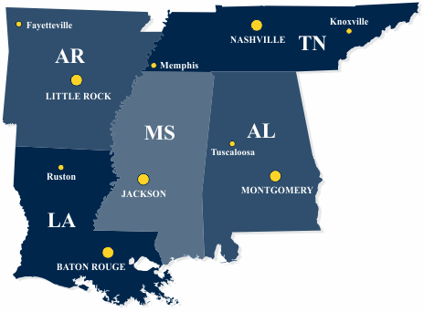 Lower Mississippi-Gulf WSC Offices by State