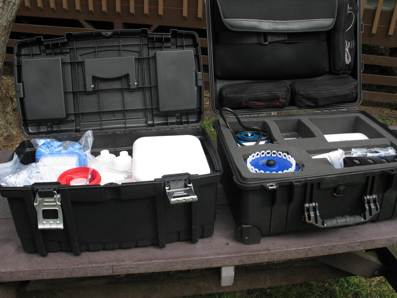 Lab in a suitcase supplies and cases