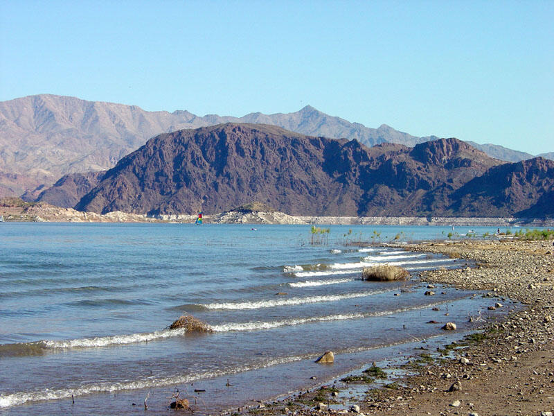 This is a photo of a view looking south from Boulder Beach toward Promontory Point.