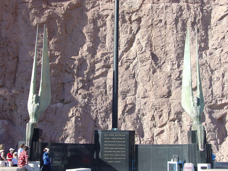 This is a photo of the dedication memorial on the Nevada side of the dam near the Visitor Center.