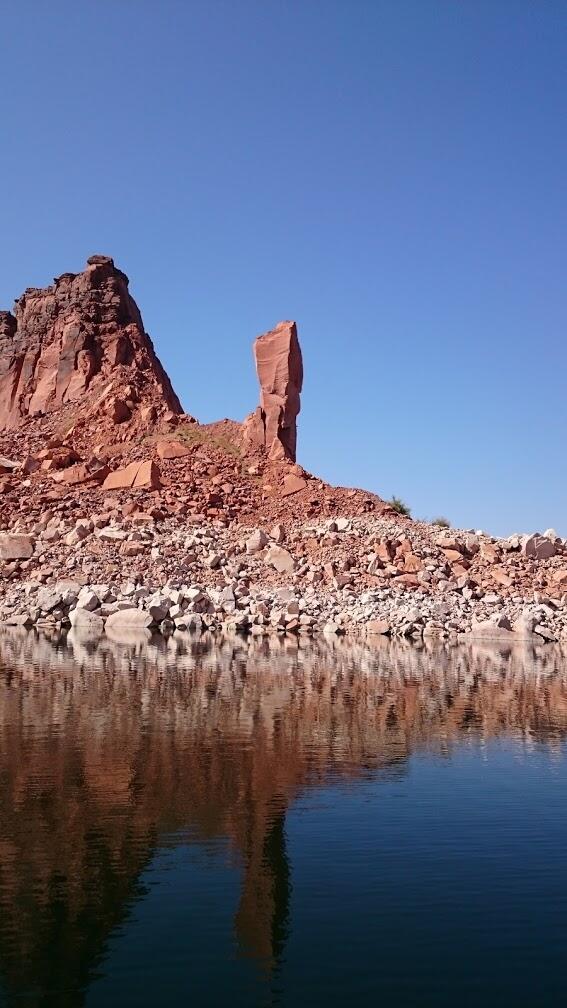 Rock column feature in Lake Powell