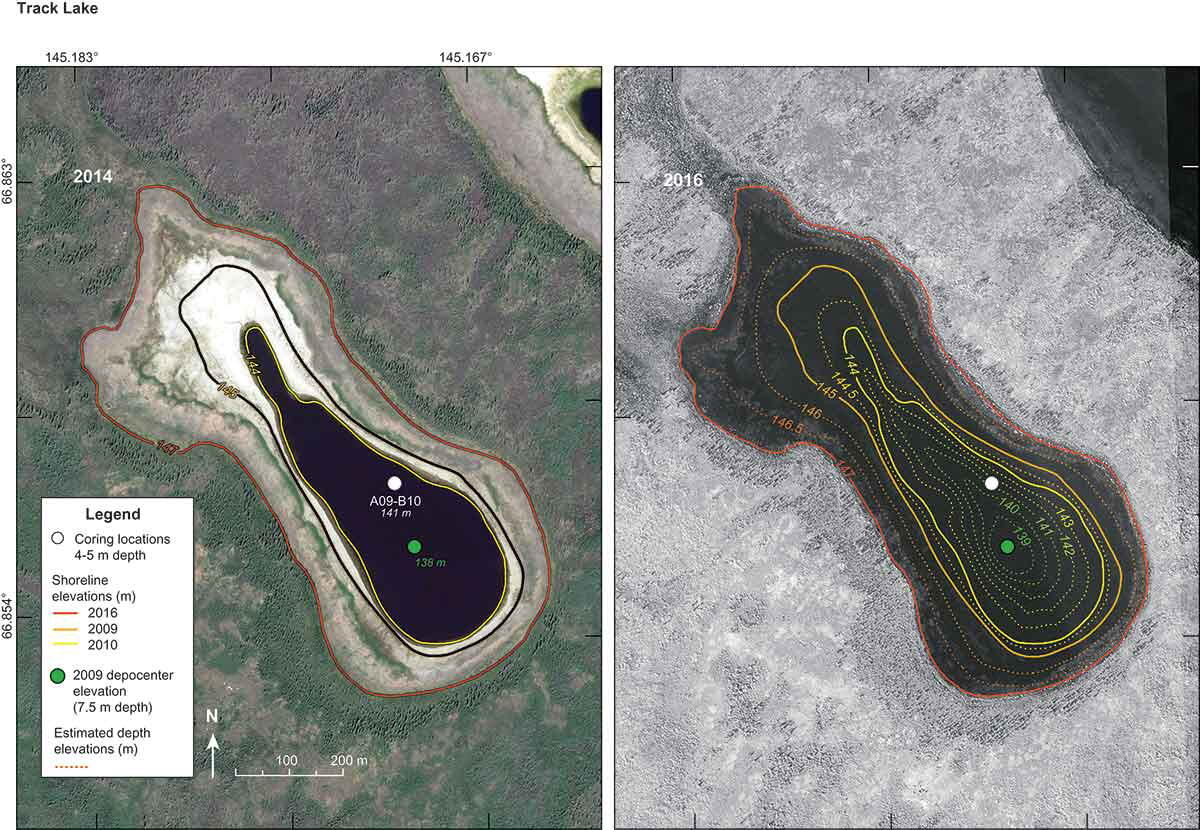 comparison of lake level between two years