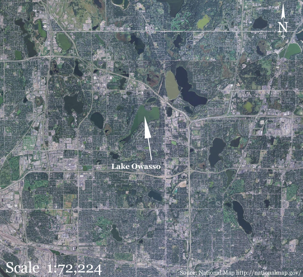 Lake Owasso, Minnesota is surrounded by urban land use