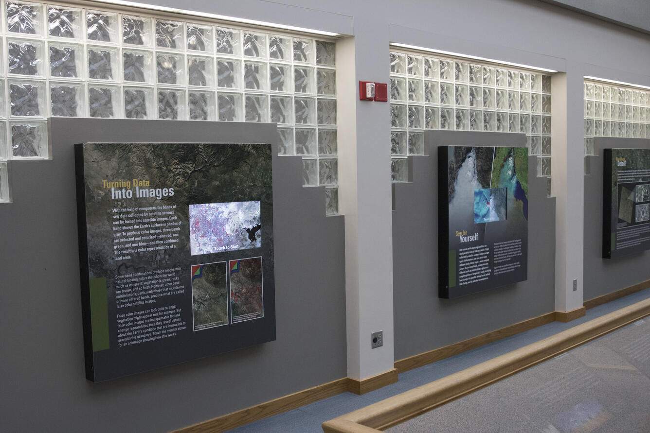 color photograph of EROS lobby display