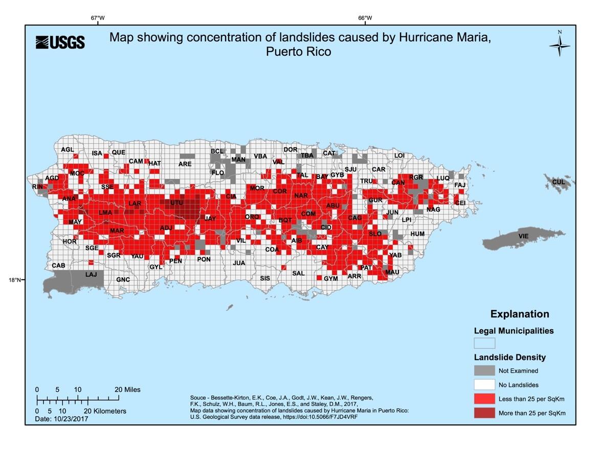 landslide map Puerto Rico