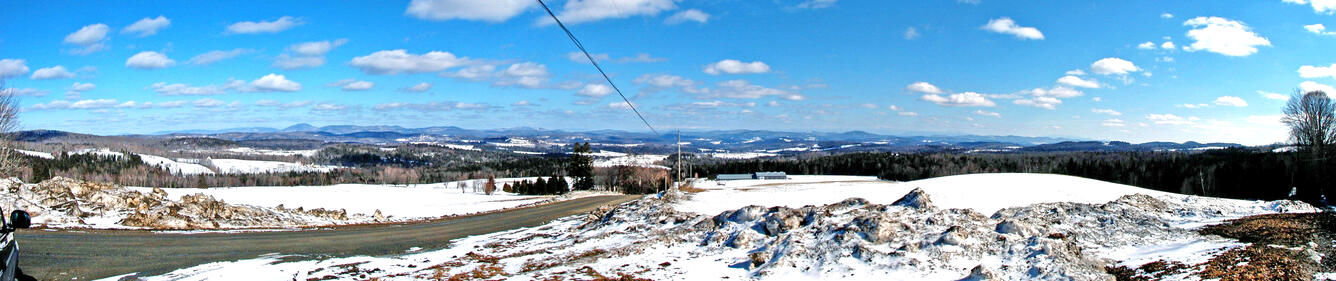 Panoramic eastern view of the Sleepers River Research Watershed