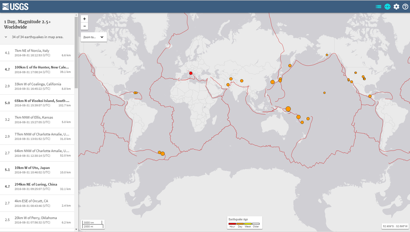 Latest Earthquakes