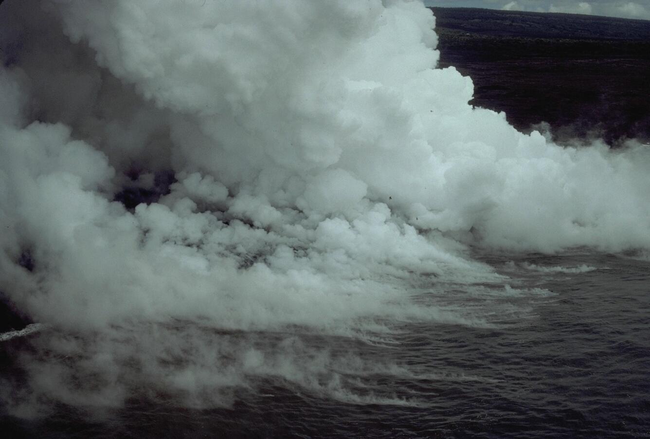 Lava flowing into Pacific Ocean