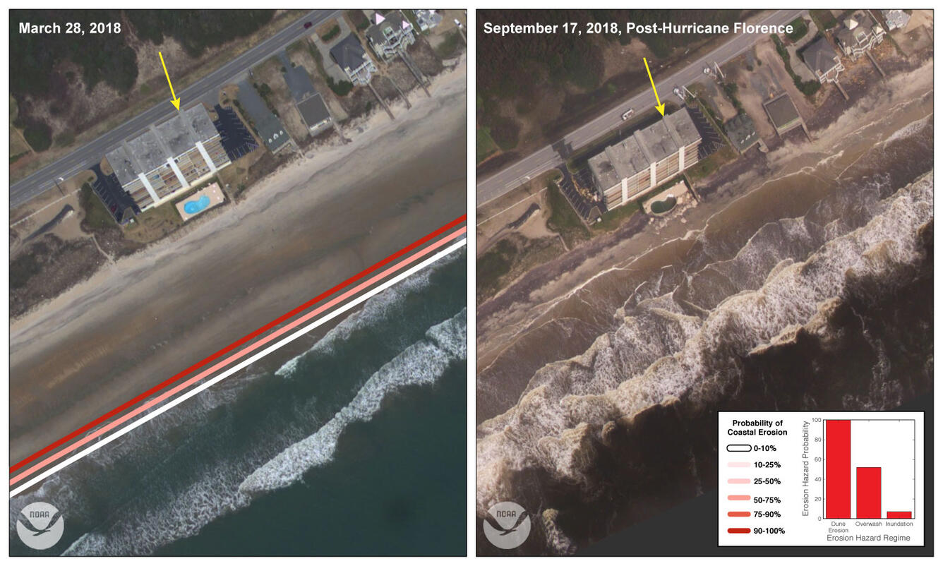 collapse of the pool deck in North Topsail Beach