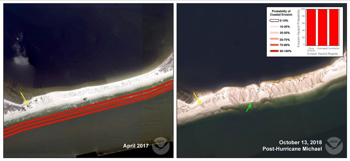 Hurricane Michael Pre- and Post-Storm Photo Comparisons - Dog Island